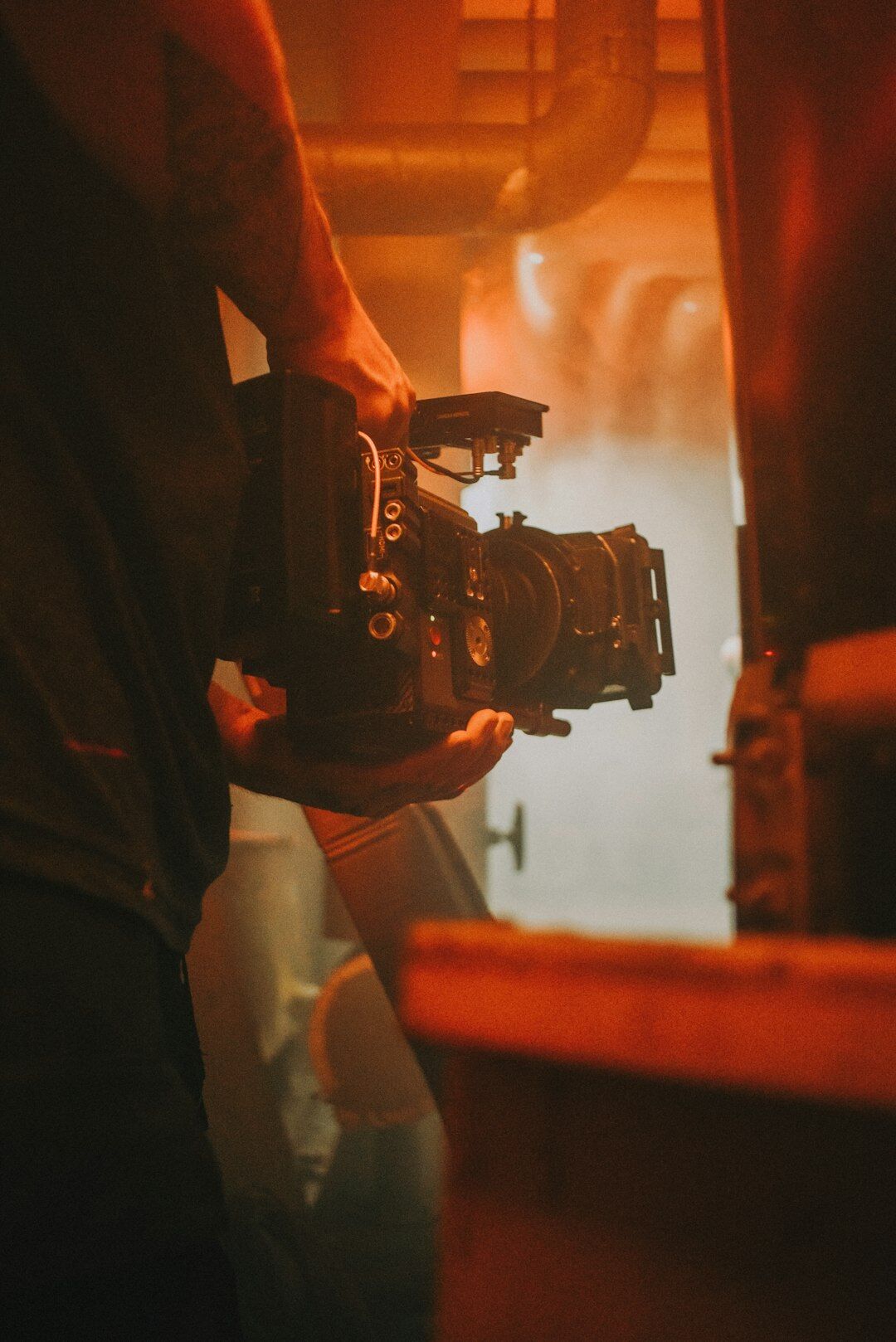 videographer with camera