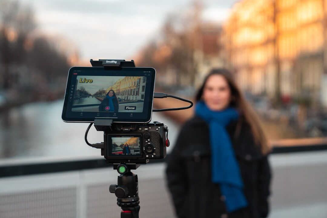 filmmaker shooting video outdoors