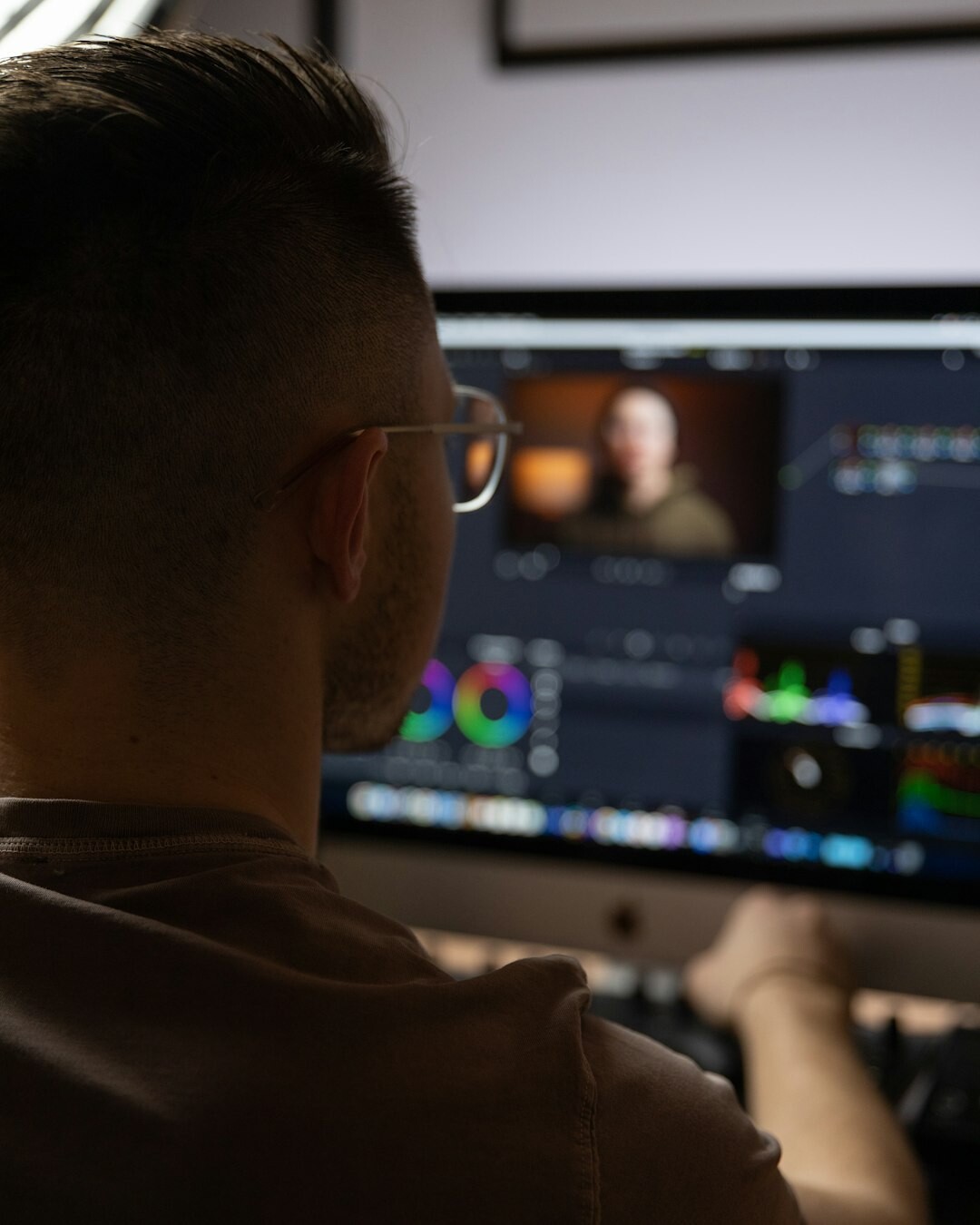 video editor working on timeline