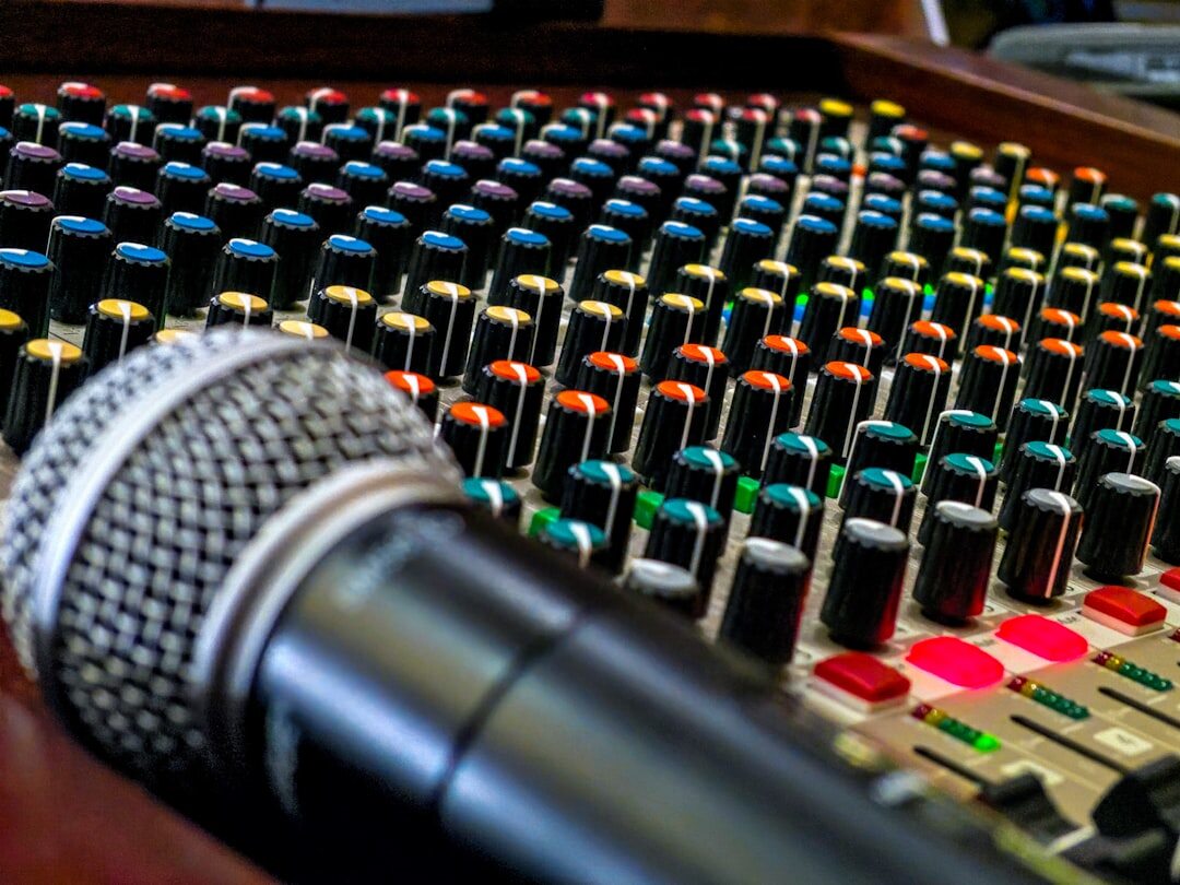 sound engineer mixing audio