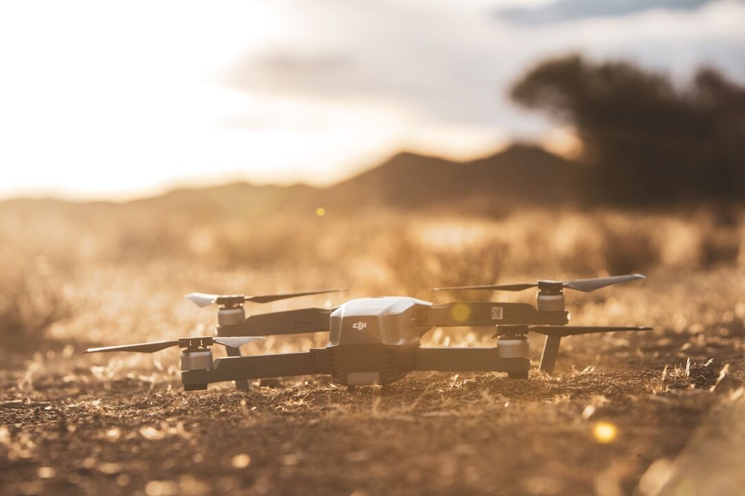 drone flying over landscape