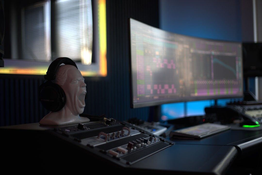 color grading on monitor